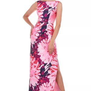 Kay Unger Nanette Azalea Floral Print Column Gown